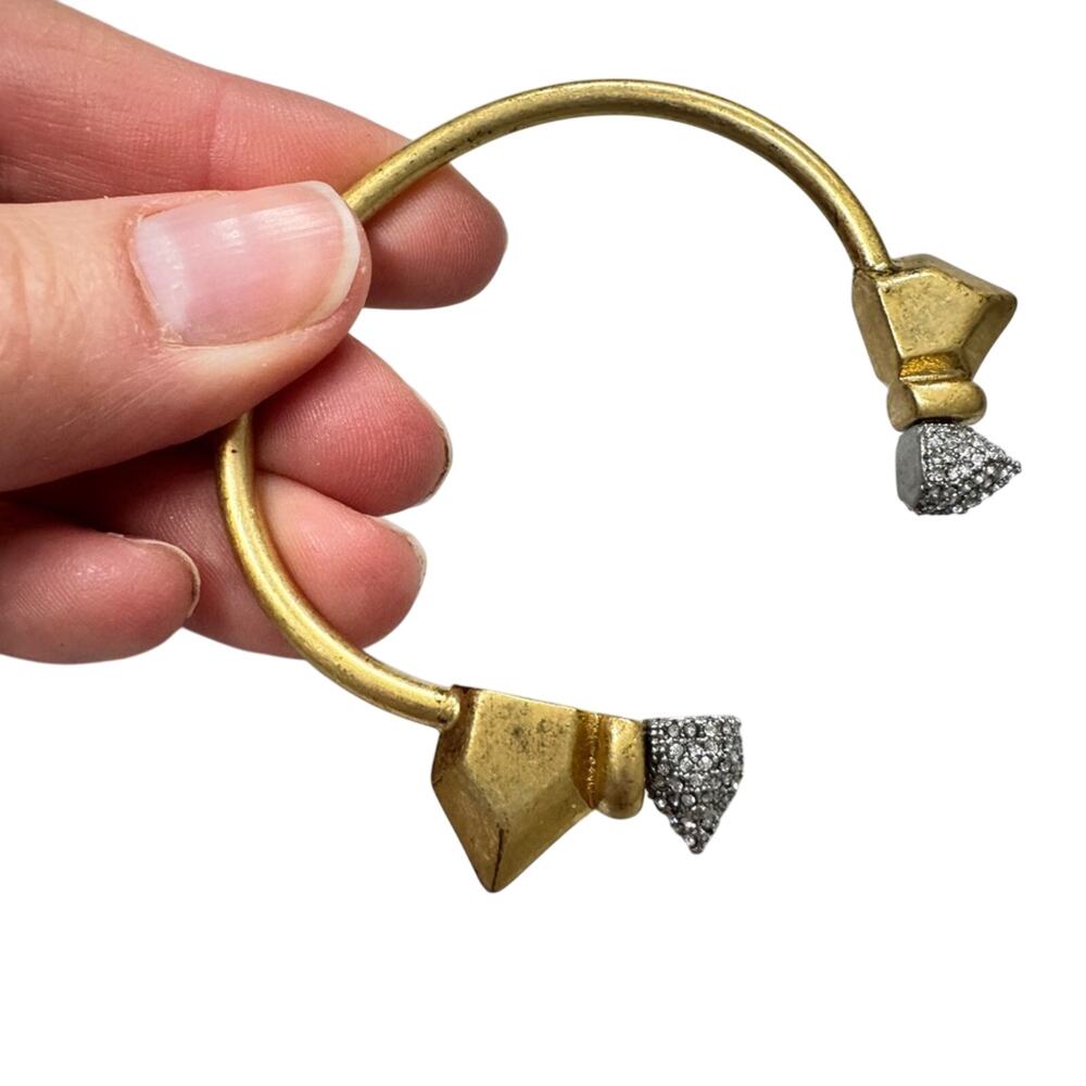 J Crew Gold Tone Rhinestone Spike Bracelet Boho Women’s Jewelry Classic